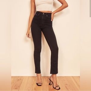 Reformation Liza Ultra Hise Rise Straight Jeans size 27 in Black